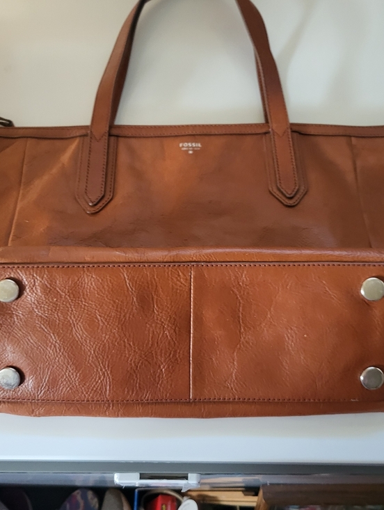 Fossil Handbags - Fossil Leather Y2K Sydney Shopper Tote Carmel Brown Shoulder Bag Large Classic